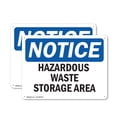 thumbnail image 1 of (2 Pack) Hazardous Waste Storage Area OSHA Notice Sign 10 Inch X 7 Inch Plastic Sign, Weather Resistant, UV Protected for Workplace, Business, and Construction Site, Made in the USA, 1 of 8