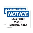 thumbnail image 1 of (2 Pack) Hazardous Waste Storage Area OSHA Notice Sign 10 Inch X 7 Inch Vinyl Label Decal Sticker Weather Resistant, UV Protected for Workplace, Business, and Construction Site, Made in, 1 of 7