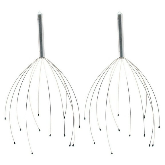 2 Pack Head Massager Scalp Massager 20 Fingers Head Scratcher for Head Body Relaxing (Silvery)