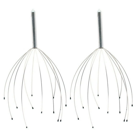2 Pack Head Massager Scalp Massager 20 Fingers Head Scratcher for Head Body Relaxing (Silvery)