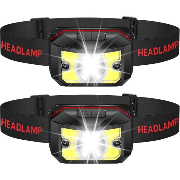 2 Pack Headlamp - Super Bright Rechargeable Flashlight, Fathers Day Fishing Gear Headlights 8 Modes with USB-C Charge, IPX4 Motion for Camping Essentials Hiking