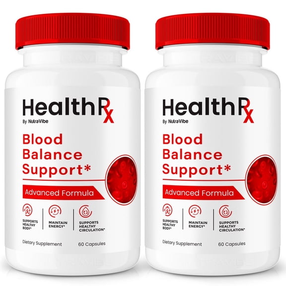 (2 Pack) Health RX Capsules - Official HealthRX Pills to Maintain Overall Health, All Natural Blood Formula For Healthy and Stable Levels, Health R X Review (120 Capsules)