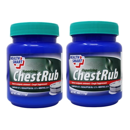 2 Pack - Health Smart Vaporizing Chest Rub, Soothing Relief for Cough & Congestion, 4 Ounce