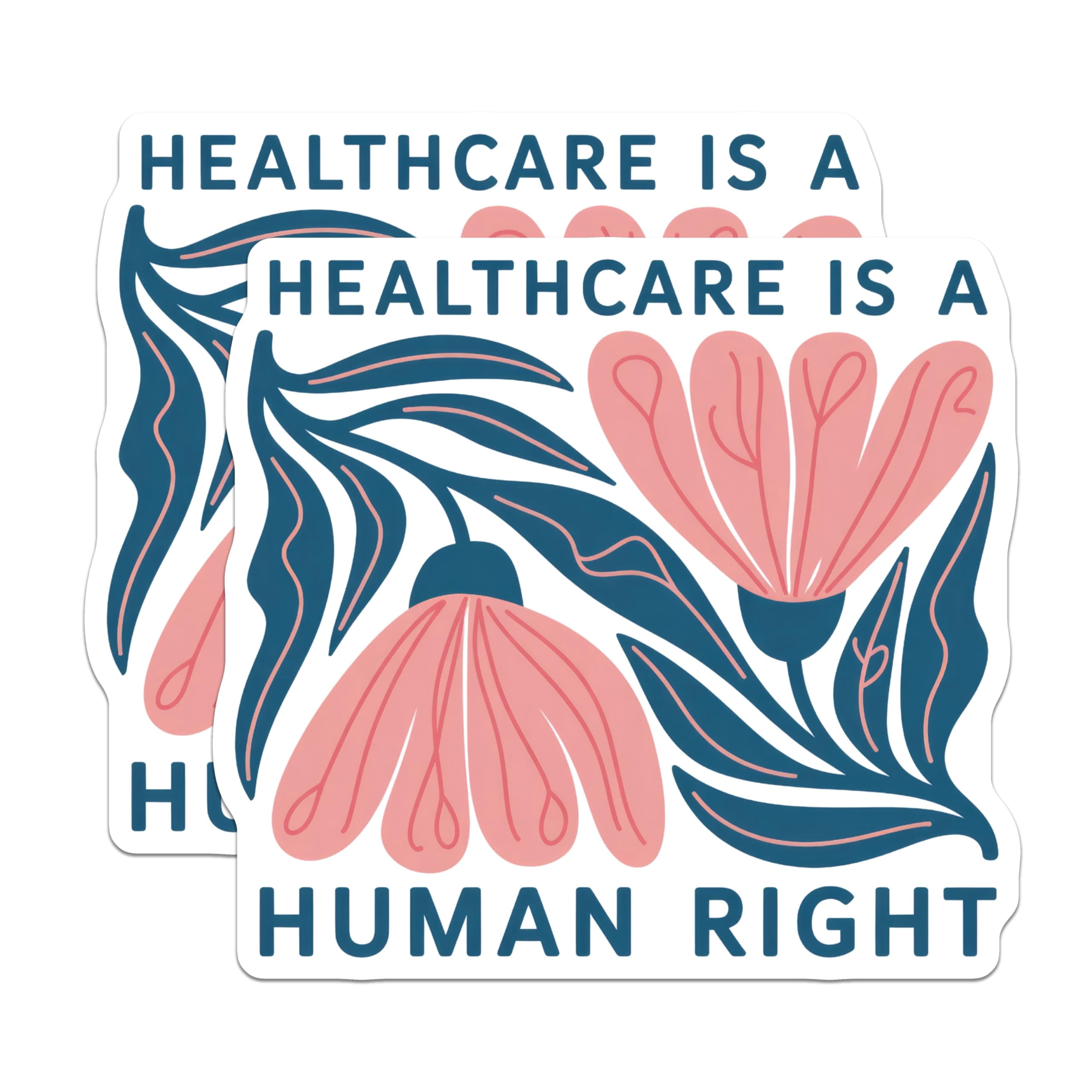 (2 Pack) Healthcare is A Human Right Stickers - Floral Awareness ...