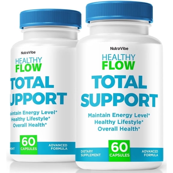 (2 Pack) Healthy Flow Total Support Capsules, Original HealthyFlow Formula - Naturally Supports Healthy Circulation, Stable Levels and Energizes the Body, Official Review (120 Capsules)