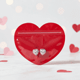 thumbnail image 1 of 2 Pack Heart Shaped Jewelry Pouch Resealable Bag Mini Cosmetic Bag Small Item Organizer Valentine's Day Gift Bags 4x3.5 Inch Red, 1 of 6