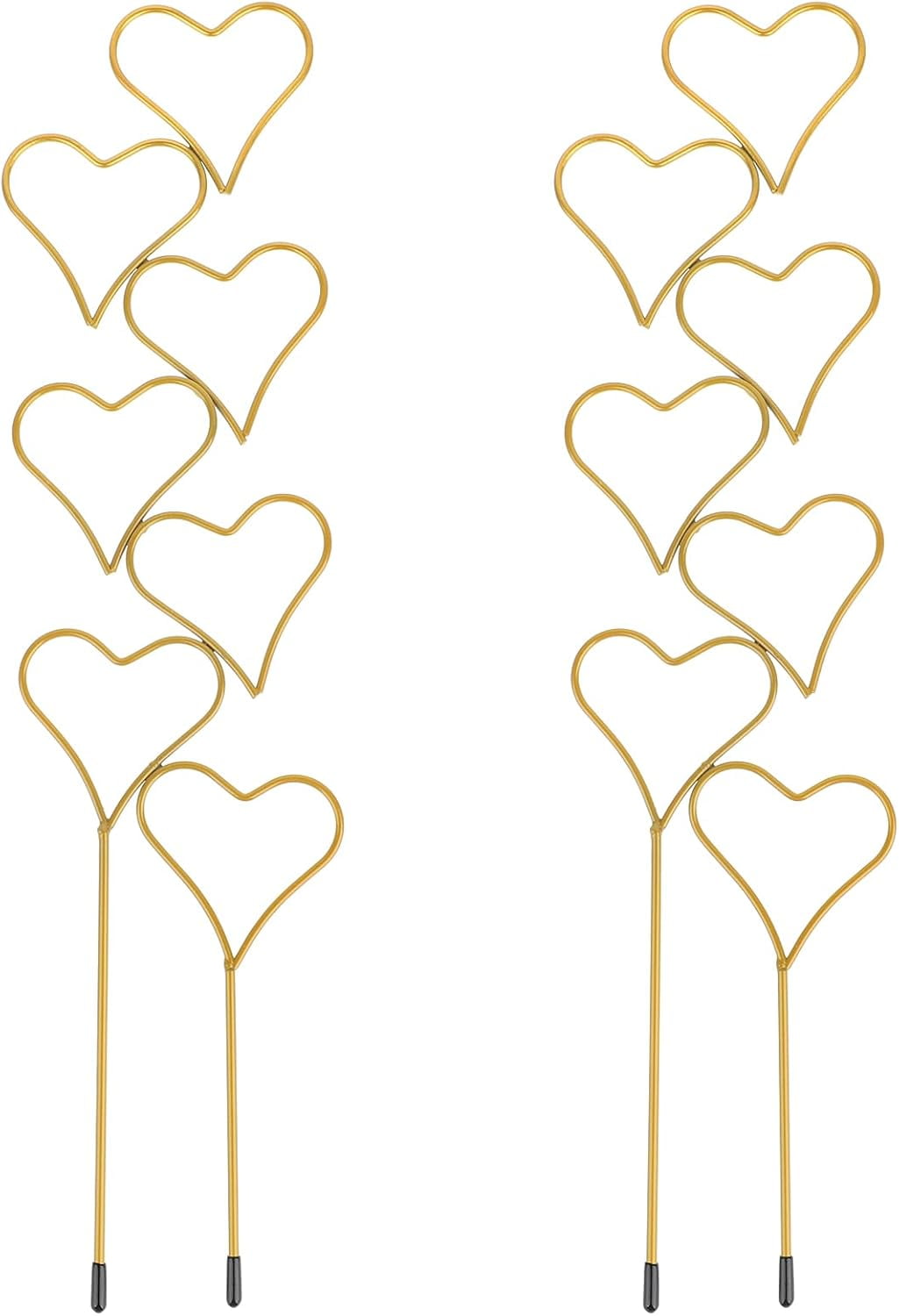 2 Pack Heart Shaped Plant Trellis, Gold Metal Garden Supports for ...