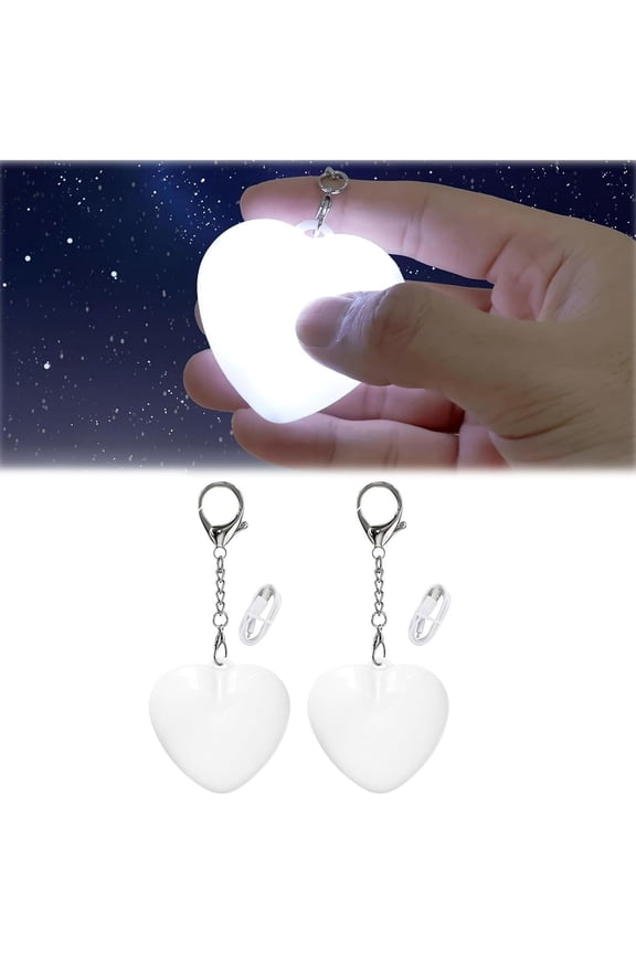 2-Pack Heart Shaped Touch Activated Purse Light, Handbag Sensing Lamp for Wallet Tote Bag, Portable Keychain Glow Light with Auto On