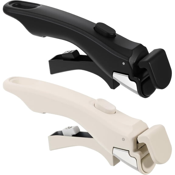 2-Pack Heat-Resistant Replacement Handles Universal Detachable Handle for Pots and Pans with Ergonomic Grip Black and Cream White
