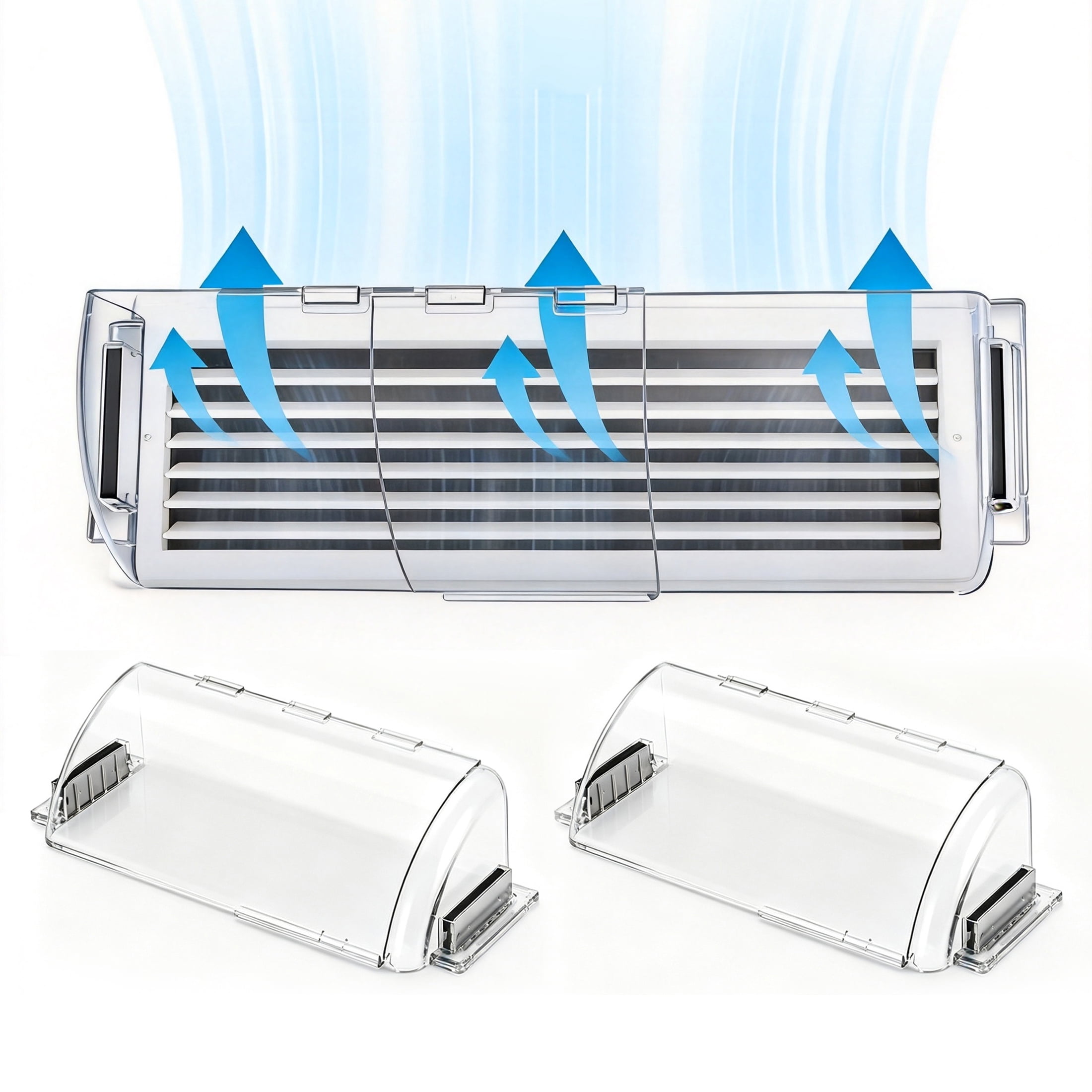 GARITIN 2 Pack Magnetic Vent Deflector, Adjustable Heat and Air Vent Deflector for Wall, Ceiling & Floor HVAC Vents