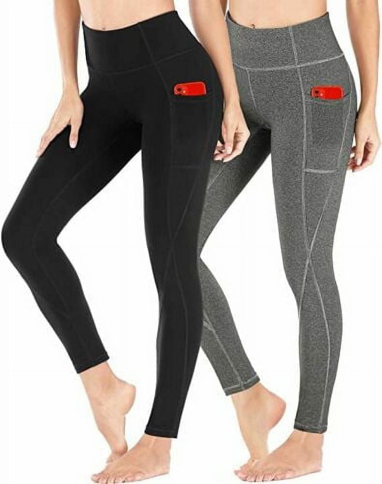 2 Pack Heathyoga Women's Yoga Pants Leggings with Pockets for Women High Waist Yoga Pants with Pockets Workout Leggings Tights Tummy Control