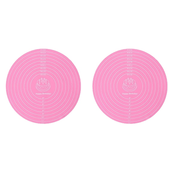 2 Pack Heatproof Silicone Baking Mats Dough Rolling Board for Pizza, Pastries & Cake Decorating