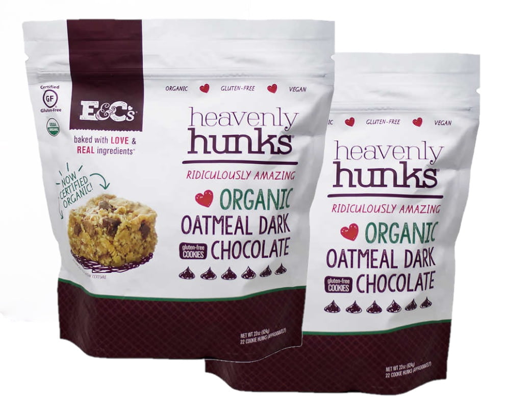 2 Pack | Heavenly Hunks Organic Oatmeal Dark Chocolate Cookies 22 oz