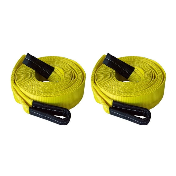 2 Pack Heavy Duty 4" x 20' Recovery Tow Strap with Protective Loop Eyes Towing