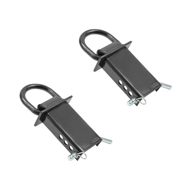 (2 Pack Heavy Duty Adjustable Trailer Stake Pocket D Ring Black w/ 1/2