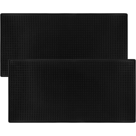 2 Pack Heavy-Duty Bar Mat Pad PVC Rubber Dish Drying Spill Matting for KTV Bar Glass Home (XL:24"x 12")