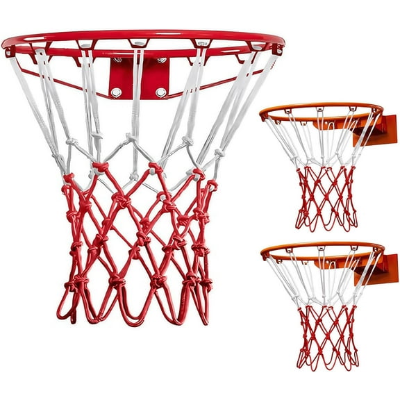 2 Pack Heavy Duty Basketball Net Replacement,New Upgrade Heavy Duty Basketball Net, All Weather Anti Whip,12 Loops Fits Standard Indoor or Outdoor Rims