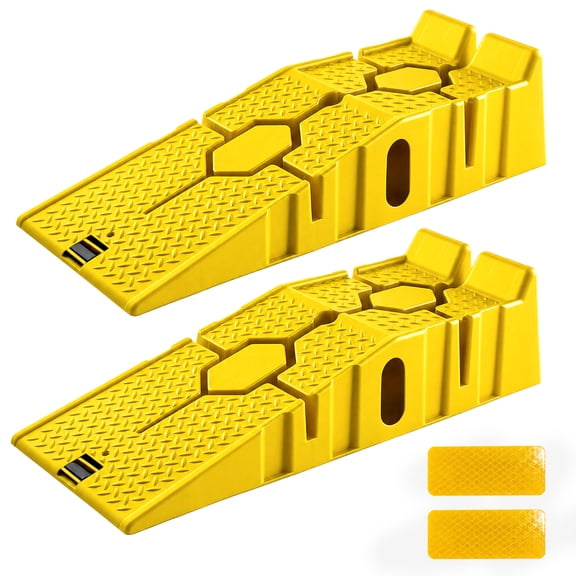 2-Pack Heavy-Duty Car Ramps, 3.5T 6600LB Capacity, 6.7" Lift, Portable for Oil Changes, Trucks & SUVs, Yellow