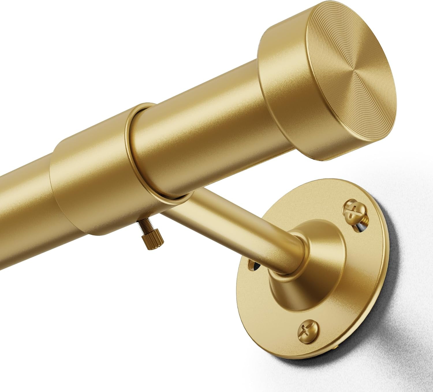 2 Pack Heavy Duty Curtain Rods 32-150 Inch, 1 Inch Adjustable Gold Curtain Rod for Windows, Extra Long Window Treatment Rods Set with Aluminium Finials, Modern Design