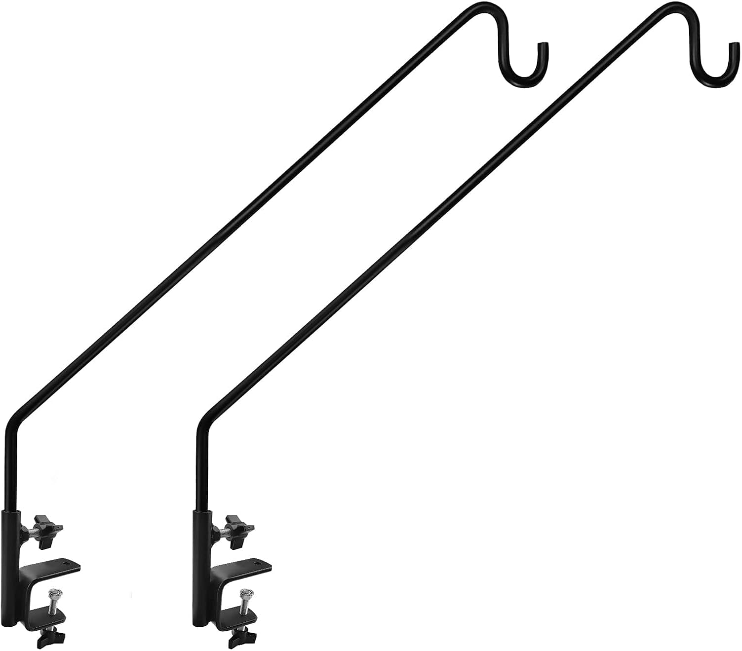 2 Pack Heavy Duty Extensible Adjustable Deck Hooks for Hanging Bird Feeders, Plants, Suet Baskets, Wind Chimes, Lanterns