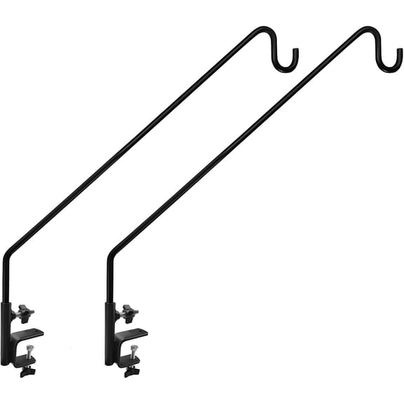 2 Pack Heavy Duty Extensible Adjustable Deck Hooks for Hanging Bird Feeders, Plants, Suet Baskets, Wind Chimes, Lanterns