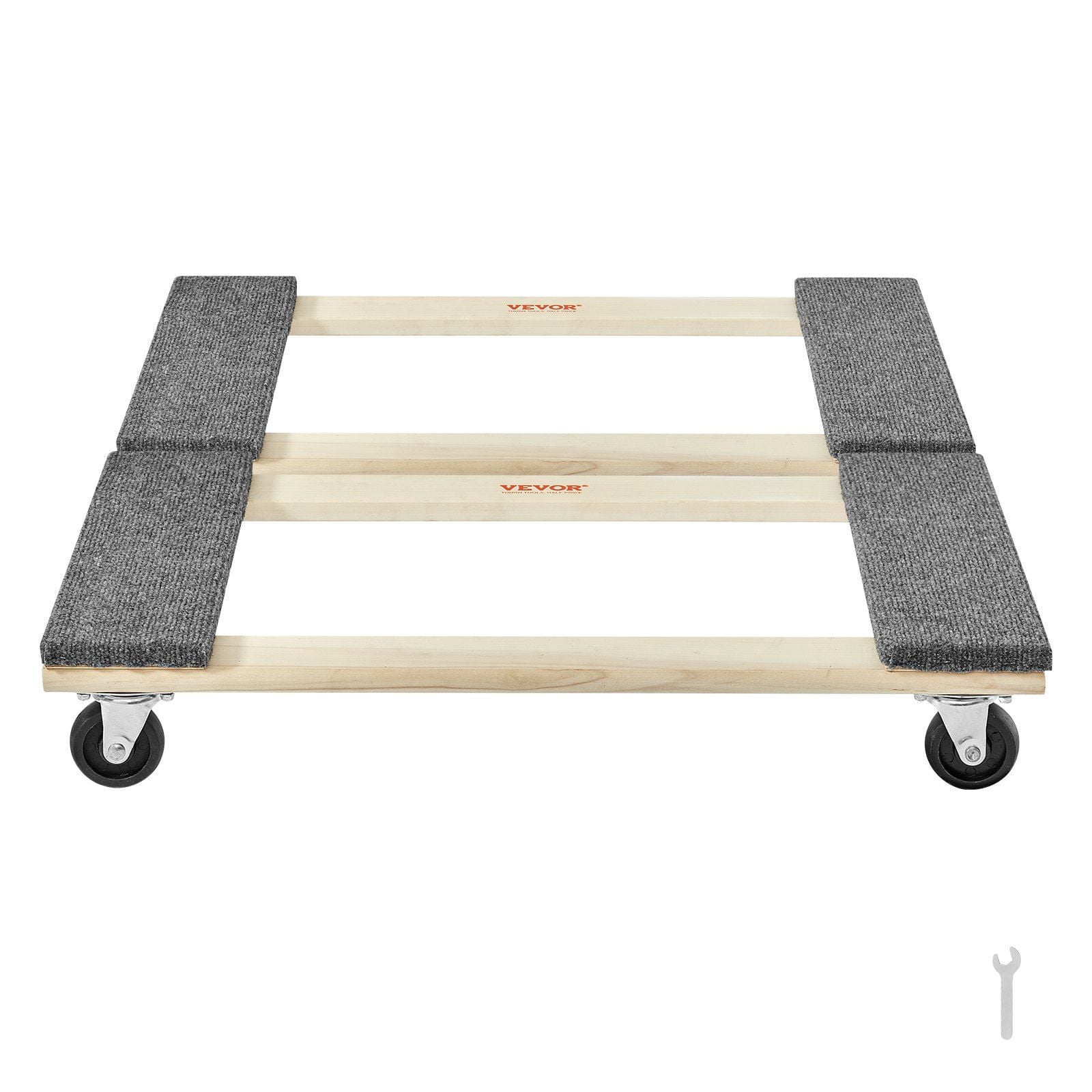 2-Pack Heavy Duty Furniture Dolly, 1000lbs Capacity Each, 18”x30” Hardwood Moving Cart with 8 x 3” Swivel Casters, for Furniture, Appliances – Mover’s Dolly