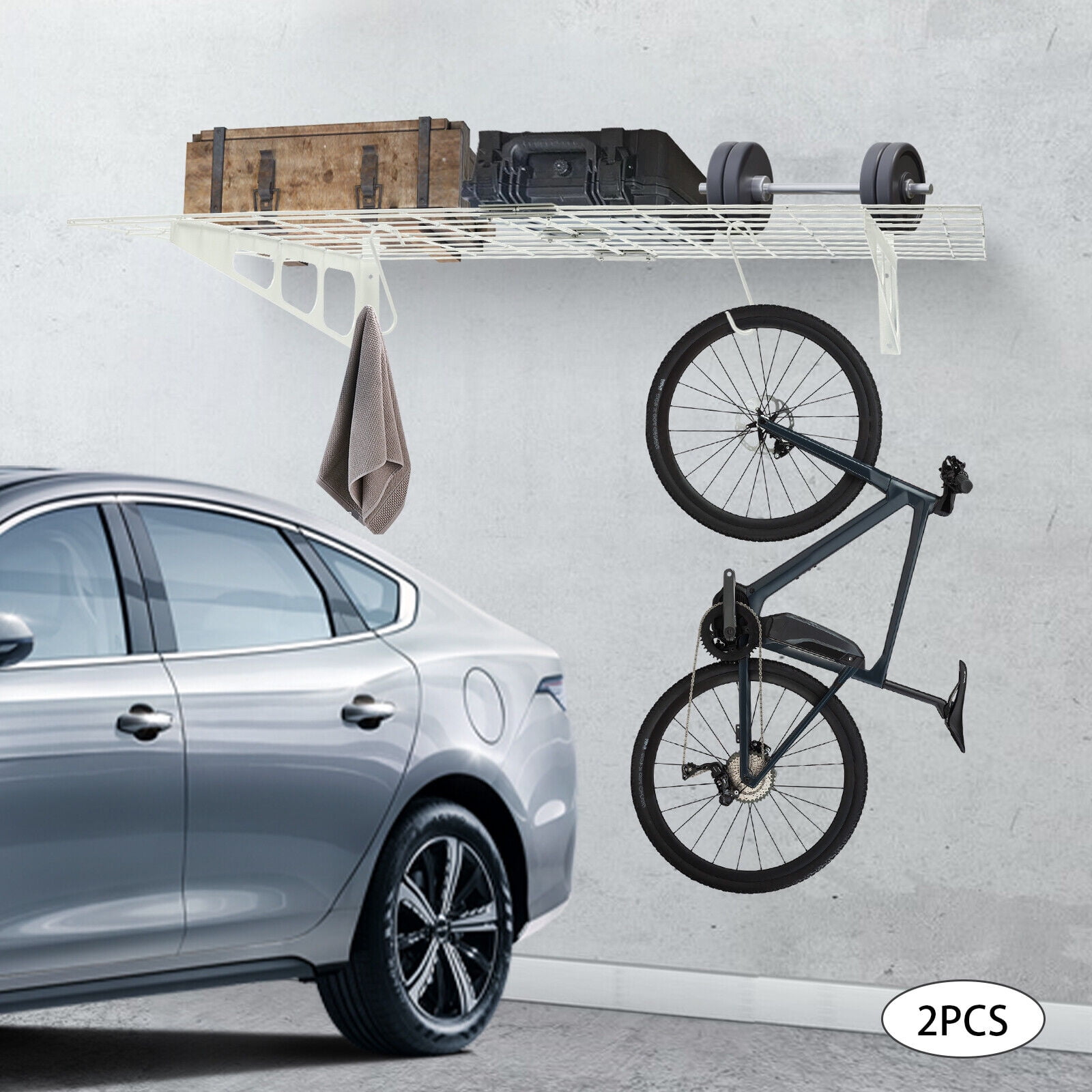 2 Pack Heavy Duty Garage Wall Shelving 24"x48" Wall Shelf Rack Floating