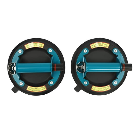 2-Pack Heavy Duty Glass Suction Cups - 8 Inch Industrial Vacuum Lifter Set with 350lbs Load Capacity for Window, Tile, and Glass Replacement - Powerful Handheld Tool for Professionals