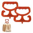 thumbnail image 1 of 2-Pack Heavy Duty Grocery Bag Carriers - Ergonomic Handles Hold Up to 100lbs - Comfort-Grip Bag Holders for Shopping, Travel & Storage,Orange, 1 of 5