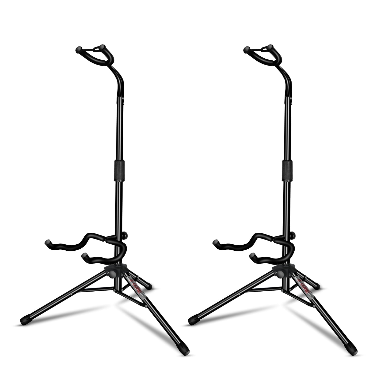 5Core Guitar Stand Floor Adjustable Heavy Duty Folding Metal Black for Acoustic Electric Bass Guitars 2 Pack