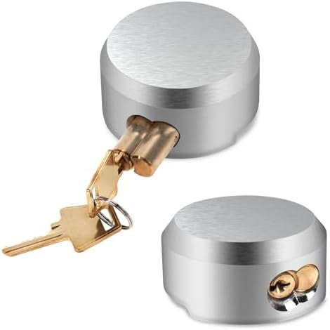 2 Pack of Heavy Duty Hidden Shackle Padlocks with Keyed Alike, Puck Locks, Puck Lock, Outdoor Padlock for Trailer Door Lock, Trucks & Vans (2-7/8 Inch)$$Tools & Hardware Other