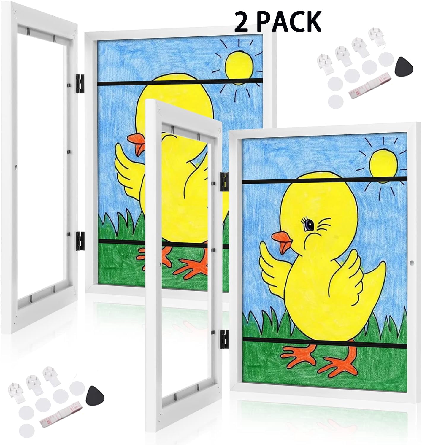 ZFITEI 8.5 in x 11 in White Heavy Duty Kids Art Frames 2 Pack