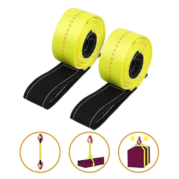 2-Pack Heavy Duty Lifting Straps-9400LB Capacity Recovery & Tree Saver Strap with Loops, Industrial Lifting Slings for Hoist and Rigging