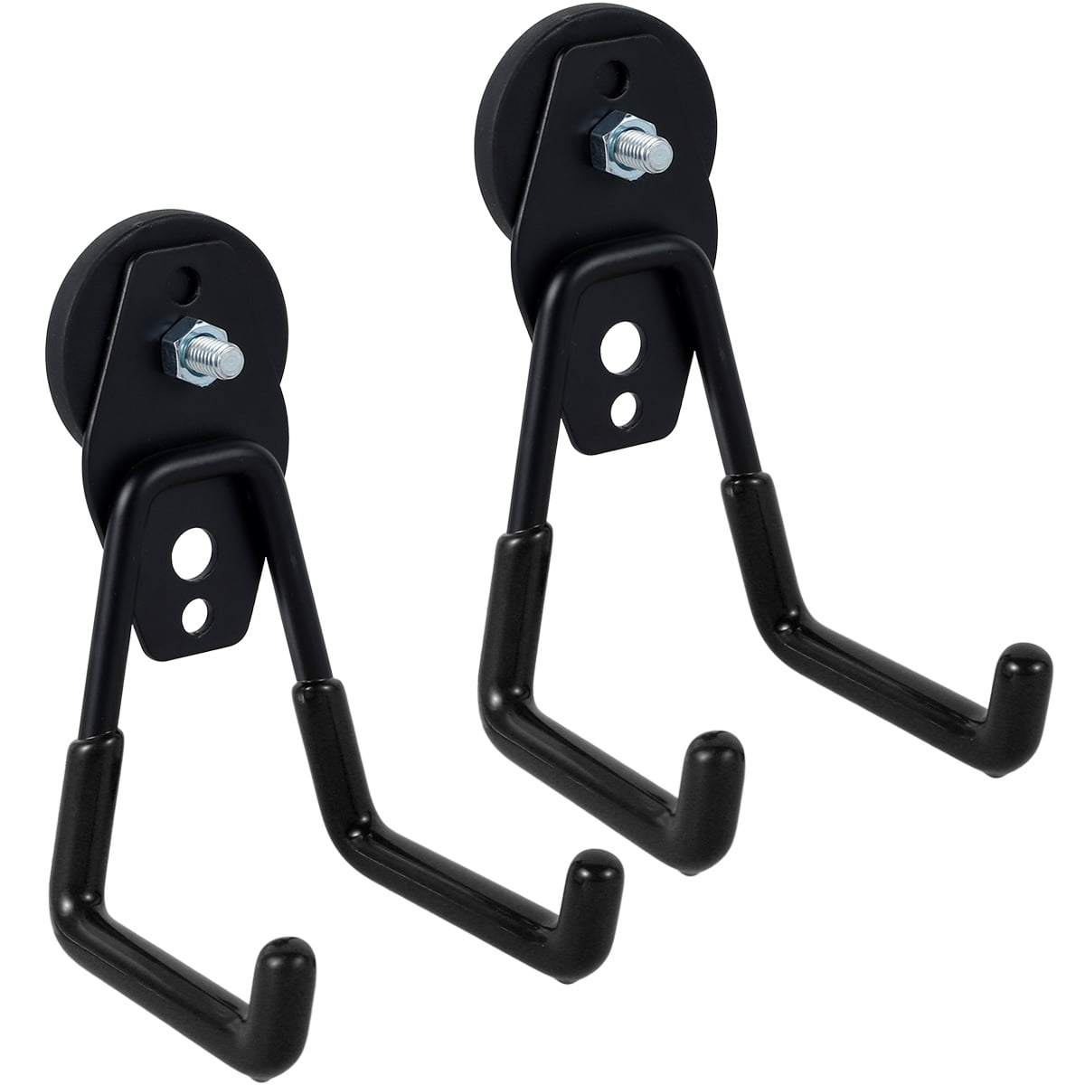 2-Pack Heavy Duty Magnetic Garage Hooks – Strong Magnet Utility Hangers with Anti-Slip Coating – Rust-Resistant Metal Organizer for Tools, Keys, and Outdoor Equipment – No-Drill Storage Solution