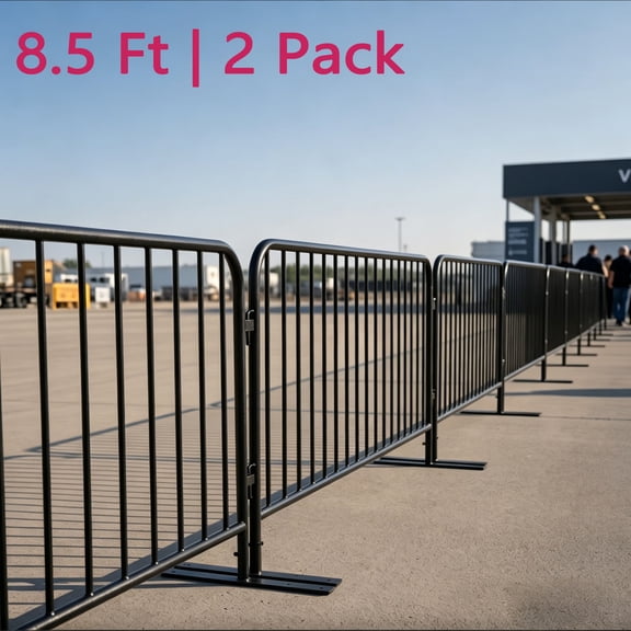 2 Pack Heavy Duty Metal Interlocking Barricade, Interlocking Steel Barricade with Flat No-Trip Feet, Interlocking Steel Safety Barriers Barricade, Crowd Control Fence for Festival Gathering
