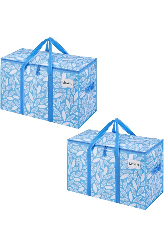 2 Pack Heavy Duty Moving Bags, Extra Large Storage Bags with Reinforced Handles & Strong Zippers, Foldable Reusable Heavy-Duty Storage Tote, Perfect for Clothes, Dorm, and Home Organization