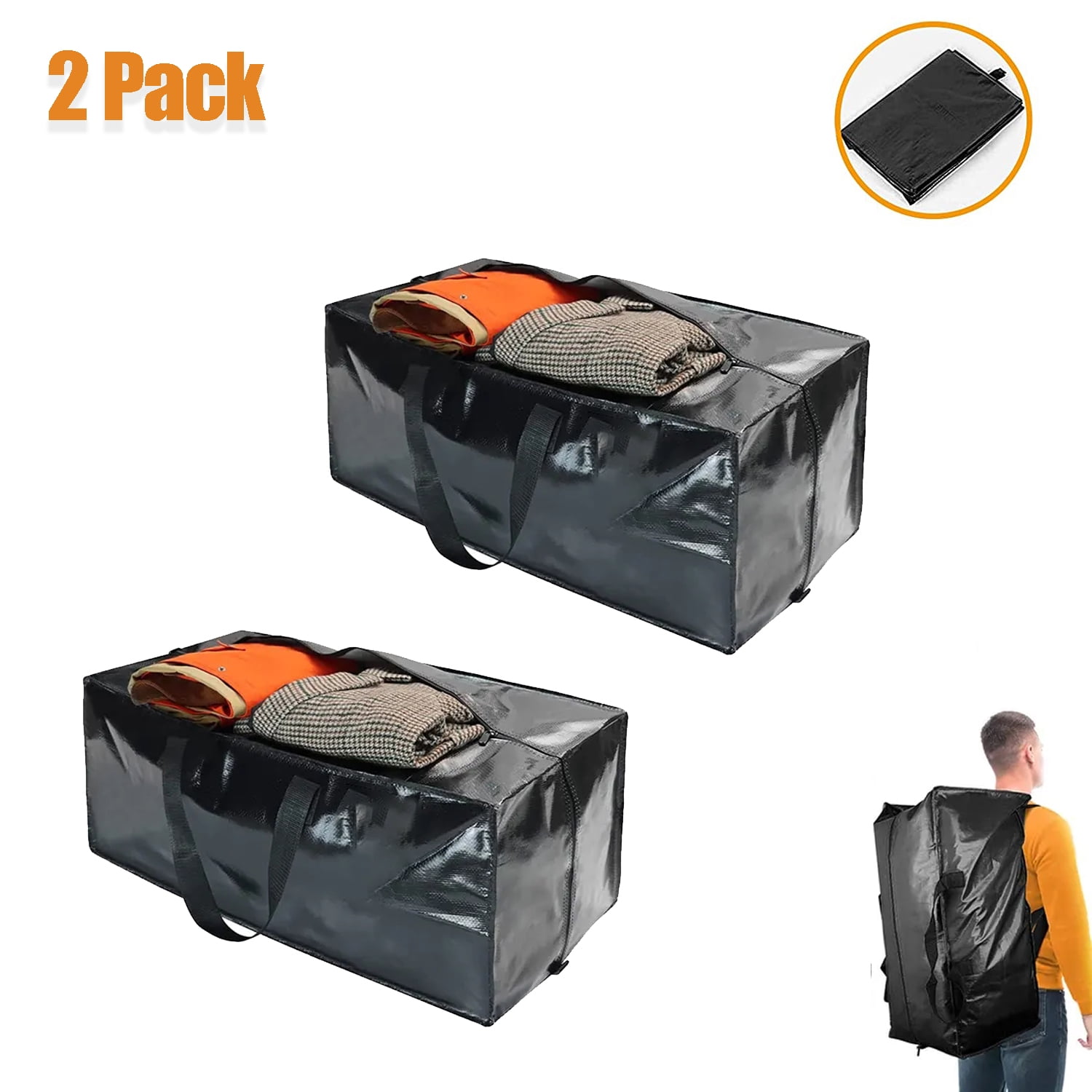 SpaceAid Heavy Duty Moving Bags, Extra Large Storage Totes W/Backpack  Straps Strong Handles & Zippers, Alternative to Moving Boxes, Packing &  Moving