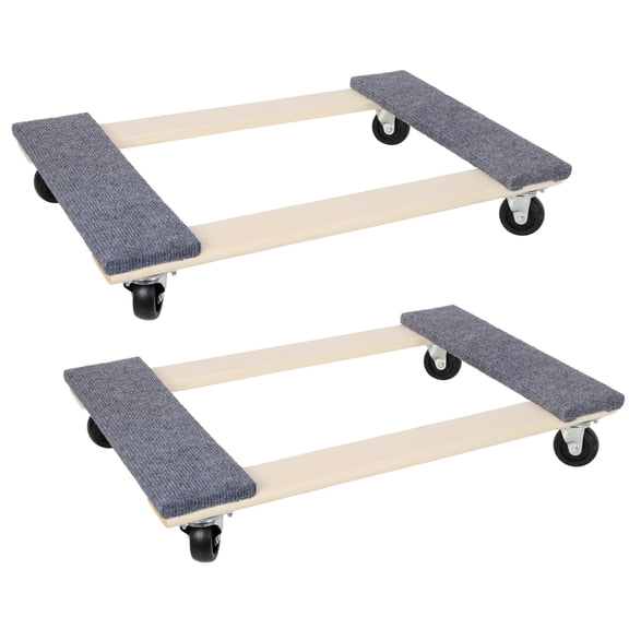 2 Pack Heavy Duty Moving Dolly Set, Grey Non-Slip Carpet Surface with 4 PP Swivel Casters Each, 2000 LBS Total Load Capacity Per Pair Multi-Purpose Furniture Transport Cart