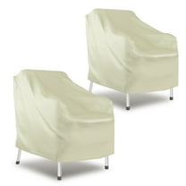CATGOOD 2 Pack Heavy Duty Patio Chair Covers, Outdoor Chair Covers Waterproof for Lounge Chairs, Deep Seat Cover for Lawn Garden, Khaki