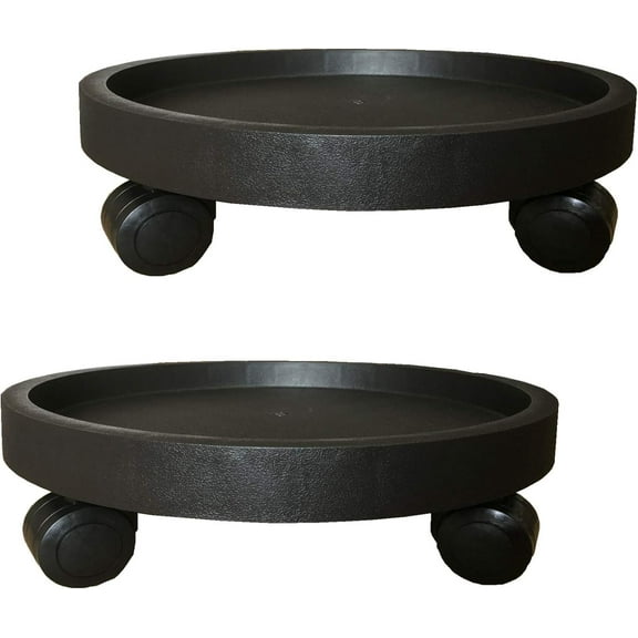 2 Pack Heavy Duty Plant Caddy with Wheels,Rolling Plant Stand Pot Trolley,Wheeled Planter Saucer Tray,Potted Flower Mover Dolly with Casters Round Coaster for Indoor Outdoor