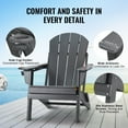 thumbnail image 1 of 2-Pack Heavy-Duty Plastic Folding Adirondack Chairs, Weather-Resistant Gray Outdoor Chairs for Patio Fire Pit, Stackable for Storage, 1 of 7