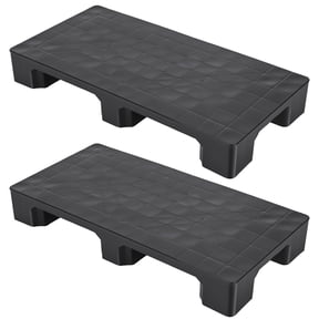 2-Pack Heavy-Duty Plastic Storage Pallet, 40x20x5.5 Inches Stackable Warehousing Pallets, HDPE Supports 2000 lbs, Waterproof