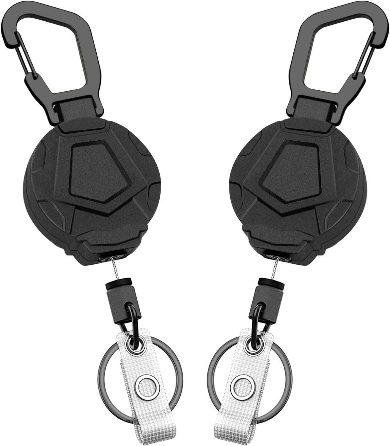 2 Pack Heavy Duty Retractable Keychain, Retractable Badge Holder, Strong Badge Reel, Retractable