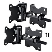 WellMade 3-1/2 in. Self-Closing Gate Hinge, Heavy Duty Adjustable Steel Hinge with Screws and Tool for Vinyl and Wood Gates, Black, 2 pack