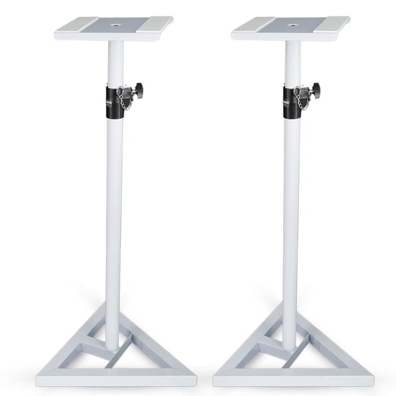 2-Pack Heavy Duty Speaker Stands, Adjustable Height 35.5" to 59.5", 100 lb Capacity Each, Telescoping Pole with Lock, Triangle Base for Studio Monitor & PA Speakers