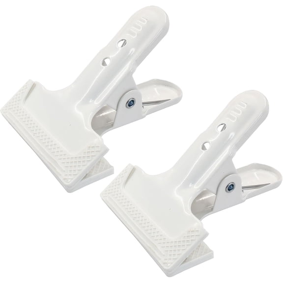2 Pack Heavy Duty Spring Clamps Clips, 4" Backdrop Spring Clamps Black Metal Rubber Hinge Clip for Photography Background Stands, Woodworking & Home Improvement Projects(White)