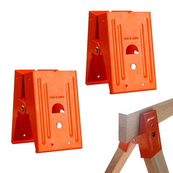 2 Pack Heavy Duty Steel Sawhorse Bracket with 220lb Capacity,Metal Saw Horse Clamps Ideal for Woodworking, Construction & DIY, Easy Assembly