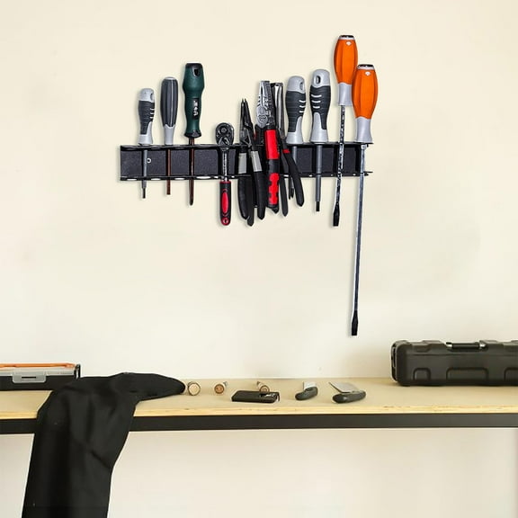 2-Pack Heavy-Duty Steel Screwdriver Organizer Rack - Wall-Mount Tool Storage Rack, Holds Up to 24 Tools (for Screwdrivers/Pliers/Hand Tools), Garage/Workshop Organizer