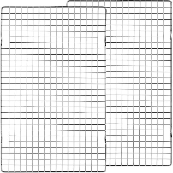 2 Pack Heavy-Duty Wire Cooking Rack Baking Racks Fits Half Sheet Pan, Nonstick Baking & Cooling Grid for Roasting, Cooking, Grilling, Drying - 16" x 10"