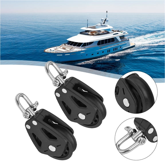 2 Pack Heavy Pulley Block with Efficient Bearing System for Marine Use